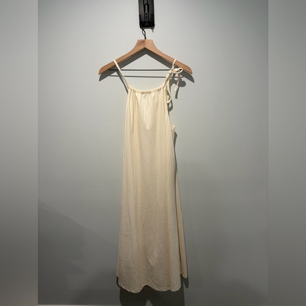 Free People Athens Tie Strap A-Line Midi Dress Cream S NWT New - Picture 6 of 8